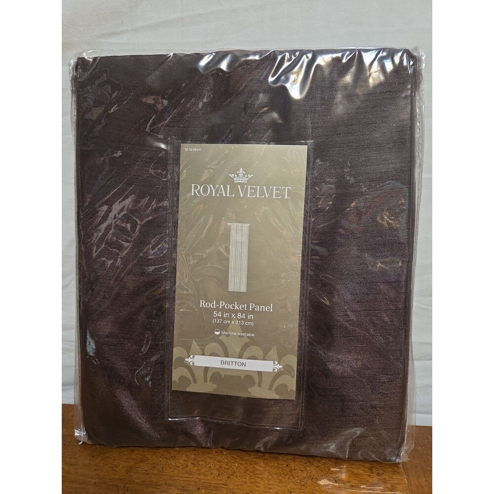 Royal Velvet Britton Russett Brown 54 In X 84 In Rod-Pocket Panel Polyester New